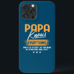 Mens Papa Knows Everything Funny Father's Day  Case-Mate iPhone Hülle<br><div class="desc">Mens Papa Knows Everything Funny Father's Day Gift. Perfect gift for your dad,  mom,  papa,  men,  women,  friend and family members on Thanksgiving Day,  Christmas Day,  Mothers Day,  Fathers Day,  4th of July,  1776 Independent day,  Veterans Day,  Halloween Day,  Patrick's Day</div>