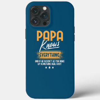Mens Papa Knows Everything Funny Father's Day iPhone 13 Pro Max Hülle