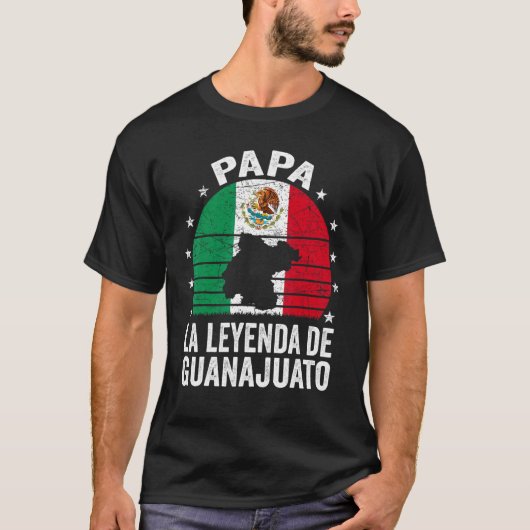 Mens Papa La Leyenda De Guanajuato mexikanischer V T-Shirt (Vorderseite)