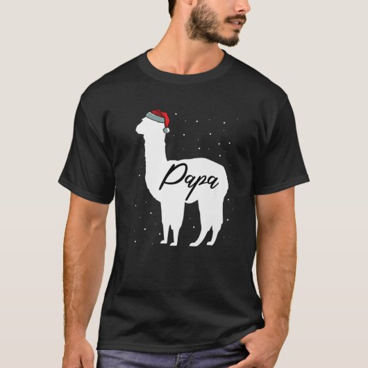 Mens Papa Llama Familie Matching Weihnachten Pajam T-Shirt (Vorderseite)
