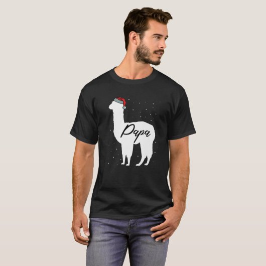 Mens Papa Llama Familie Matching Weihnachten Pajam T-Shirt (Vorne ganz)