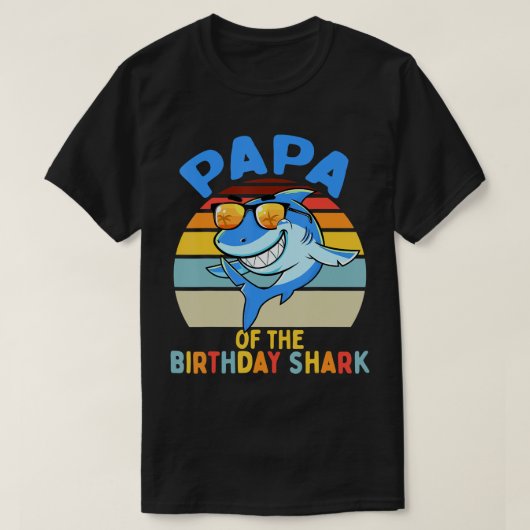 Mens Papa of the Shark Birthday Matching Family T- T-Shirt (Design vorne)