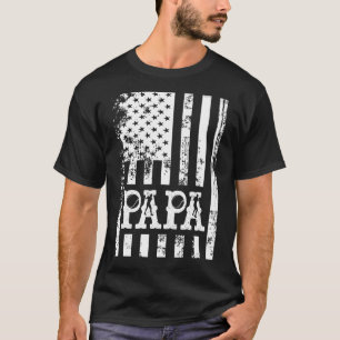 Mens Papa Tennis Fathers Day Idee mit US-Flagge T-Shirt