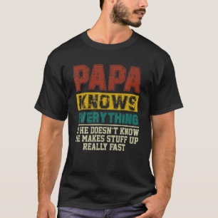Mens Papa weiß alles Vintage Papa Lover Vater T-Shirt