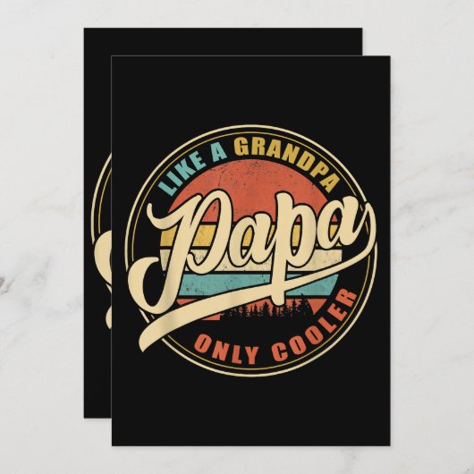 Mens PAPA wie ein Opa NUR COOLER Vater Pap Einladung (Vorne/Hinten)
