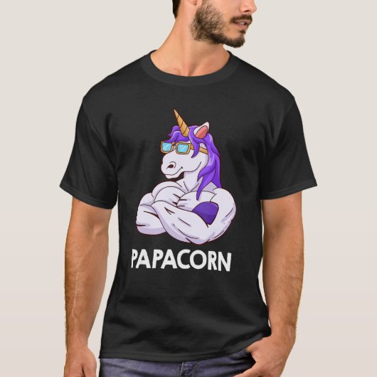 Mens Papacorn Bodybuilder Daddy T-Shirt (Vorderseite)