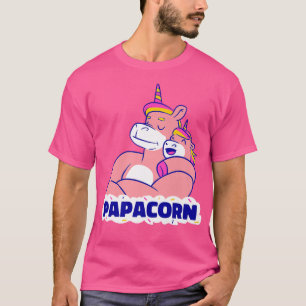 Mens PapaCorn Papa Unicorn Proud Dad Father Grand T-Shirt