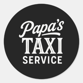 Mens Papas Taxi Service - Lustiger Papa-Fahrerjob Runder Aufkleber