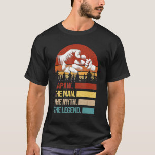 Mens Papaw Man Myth Legend Vintager Vater Fist Bum T-Shirt