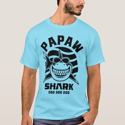 Mens Papaw Shark Father Grandpa-Geschenk T-Shirt (Vorderseite)