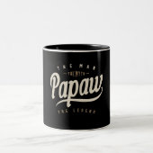 Mens Papaw The Man Myth Legend Funny Father's Day Zweifarbige Tasse (Mittel)