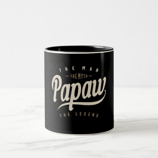 Mens Papaw The Man Myth Legend Funny Father's Day Zweifarbige Tasse (Mittel)