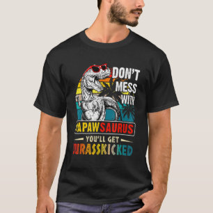 Mens Papawsaurus Dinosaur Rex Vintag Vaterschaft D T-Shirt