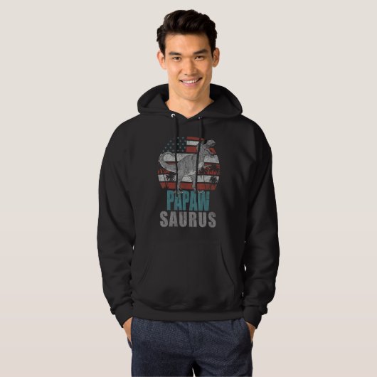 Mens Papawsaurus Rex Dinosaur Grandpa Saurus Ameri Hoodie (Vorne ganz)