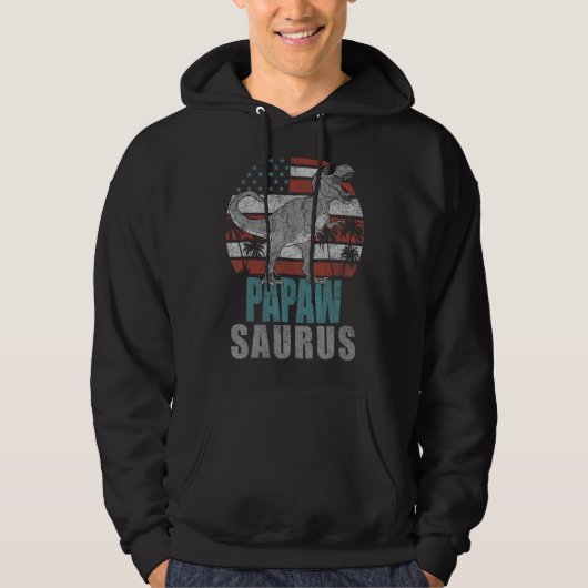 Mens Papawsaurus Rex Dinosaur Grandpa Saurus Ameri Hoodie (Vorderseite)
