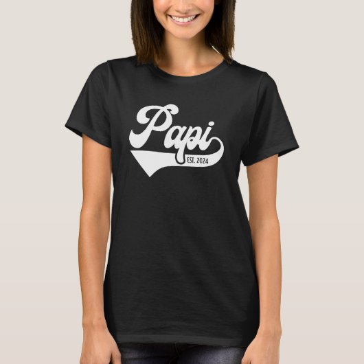Mens Papi Est 2024 bald zu sein neue Papi Funny Fa T-Shirt (Vorderseite)
