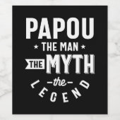 Mens Papou der Mann der Mythos der Legende Geschen Weinetikett (Einzelnes Label)