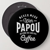 Mens Papou Grandpa gibt Weltbestes Papou Button (Vorne & Hinten)