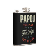 Mens Papou Shirt Geschenk: Der Mann, der Mythos, d Flachmann (Rechts)