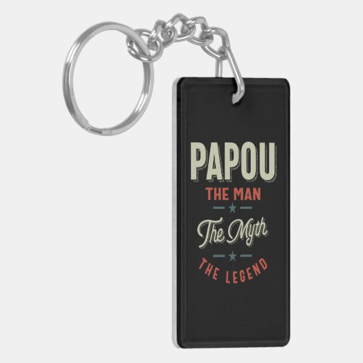 Mens Papou Shirt Geschenk: Der Mann, der Mythos, d Schlüsselanhänger (Vorderseite links)