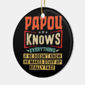 Mens Papou weiß alles Funny Opa Keramik Ornament (Links)