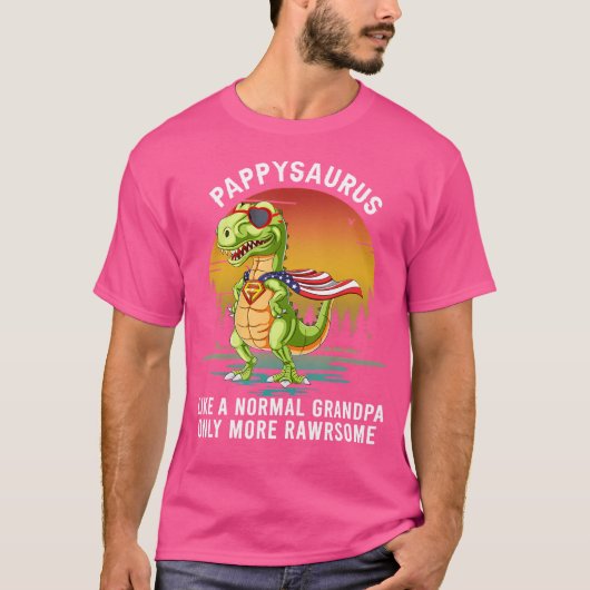 Mens Pappysaurus wie ein normaler Großvater nur me T-Shirt (Vorderseite)