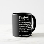 Mens Pastor Funny Definition Funny Pastor Noun Tasse (VorderseiteRechts)