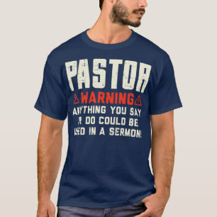 Mens Pastor warnen Sermon Funny Christliches Gesch T-Shirt