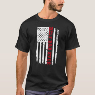 Mens Patriotic American Flag Bester Vater je Faste T-Shirt