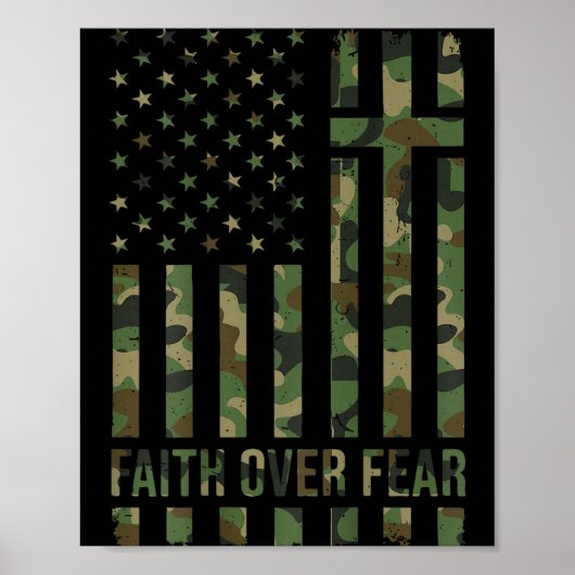 Men's Patriotic Christian Faith Over Fear American Poster (Vorne)