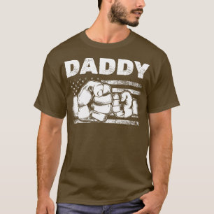 Mens Patriotic Daddy US Flag Vater Son Fist Bump T-Shirt