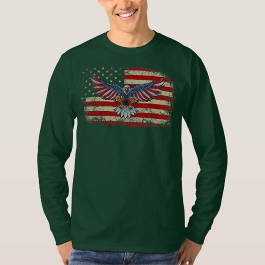 Mens Patriotic Eagle 4. Juli USA T-Shirt (Vorderseite)