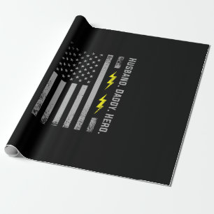 Mens Patriotic Electrical Vater American Flag Fars Geschenkpapier