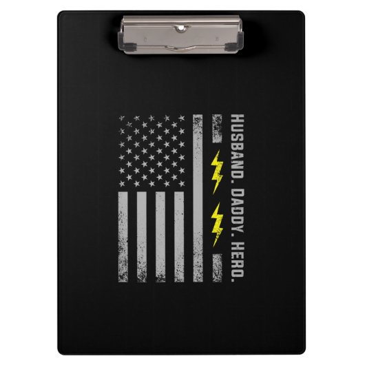 Mens Patriotic Electrical Vater American Flag Fars Klemmbrett (Vorderseite)