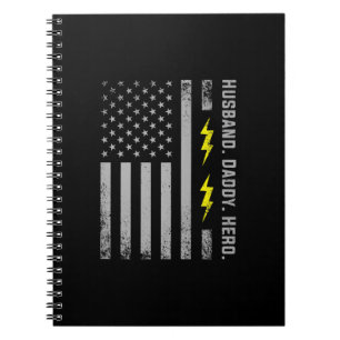Mens Patriotic Electrical Vater American Flag Fars Notizblock