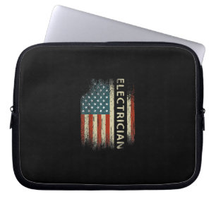 Mens Patriotic Electrician spendet amerikanische F Laptopschutzhülle