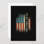 Mens Patriotic Electrician spendet amerikanische F Mitteilungskarte (Vorne/Hinten)