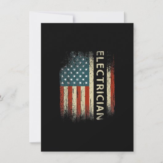 Mens Patriotic Electrician spendet amerikanische F Mitteilungskarte (Vorderseite)