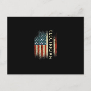Mens Patriotic Electrician spendet amerikanische F Postkarte