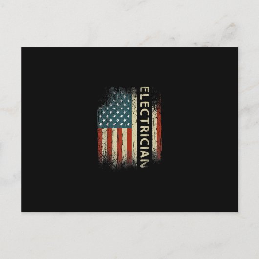 Mens Patriotic Electrician spendet amerikanische F Postkarte (Vorderseite)