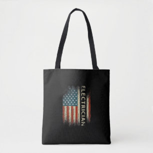 Mens Patriotic Electrician spendet amerikanische F Tasche