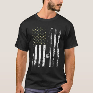 Mens Patriotic Fishing Camouflage USA Flagge Bass T-Shirt
