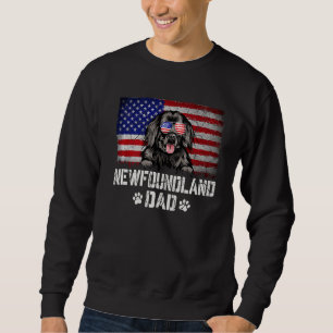 Mens Patriotic Neufundland Vater American Flag 4 Sweatshirt