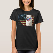Mens Patriotic Samoyed American Flag Hunde Männer T-Shirt (Vorderseite)