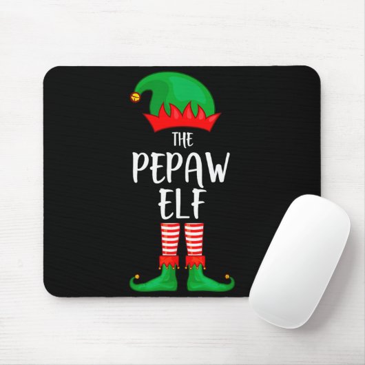 Mens Pepaw Elf Christmas Party Matching Family Gro Mousepad (Mit Mouse)