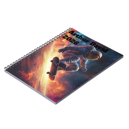 Men's Personalised 2026 Spiral Photo Notebook Notizblock (Linke Seite)