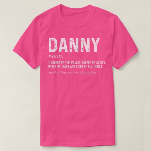 Mens Personalized Danny Dad Noun Firstname Fathers T-Shirt (Design vorne)