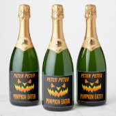 Mens Peter Pumpkin Eater Halloween Paare Schaumweinetikett (Flaschen)