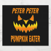 Mens Peter Pumpkin Eater Halloween Paare Schaumweinetikett (Einzelnes Label)