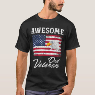 Mens Phantastisch Veteran Vater USA Flag Geschenk  T-Shirt
